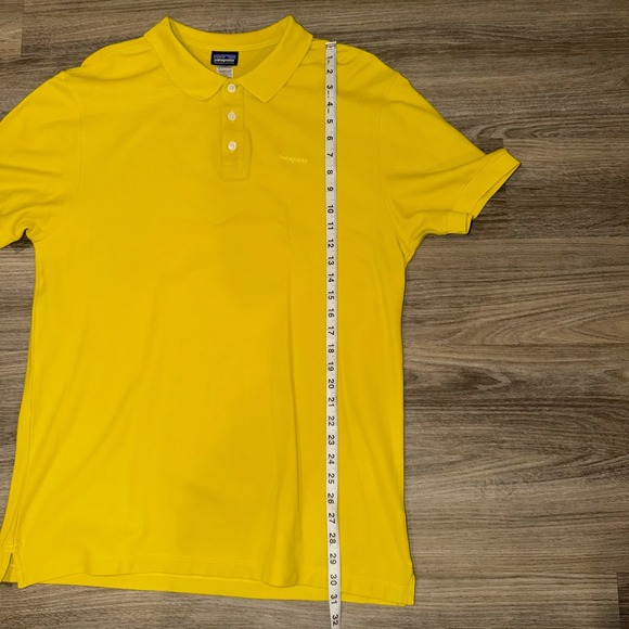 Patagonia 100% Organic Cotton Yellow Polo Size Large Men's - Picture 5 of 5
